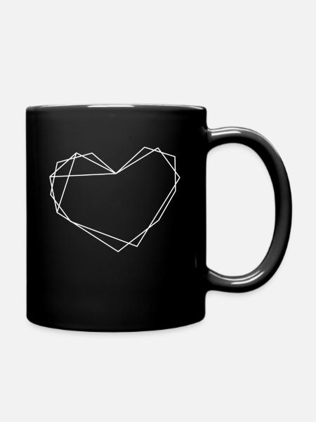 Heart White - Tasse einfarbig - Schwarz