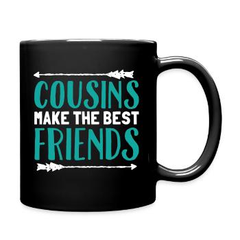 Beste Freunde Cousin Familie Cooles Geschenk - Tasse einfarbig - Schwarz - Rechts