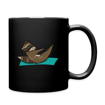 Fitness raton laveur. cadeau sport yoga animal doux - Mug uni - noir - Droite