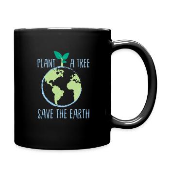 Plant a tree save the earth Climate change - Full Colour Mug - black - Right