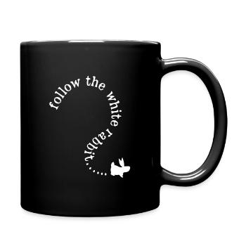 Suis le lapin blanc - Mug uni - noir - Droite