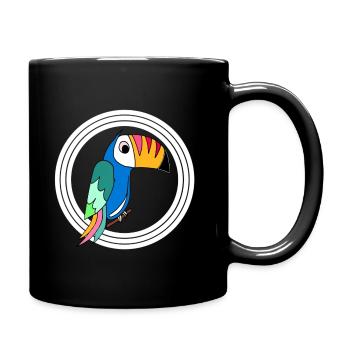 i love tukans - cute bird toucan - Full Colour Mug - black - Right