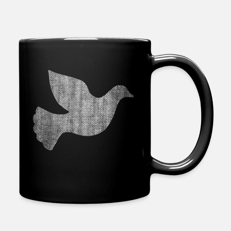TAUBE FRIEDENSTAUBE JEANSMUSTER WEISS HIPPIE - Tasse einfarbig - Schwarz