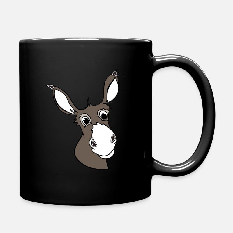 esel emil das niedliche bauernhoftier - Tasse einfarbig - Schwarz