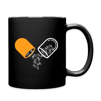 Fahrrad Pillen lustig Rente - Tasse einfarbig - Schwarz - Rechts