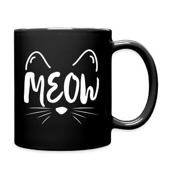 Miau Katze süß Geschenk - Tasse einfarbig - Schwarz - Rechts