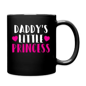 Papa petite princesse coeur fille cadeau - Mug uni - noir - Droite