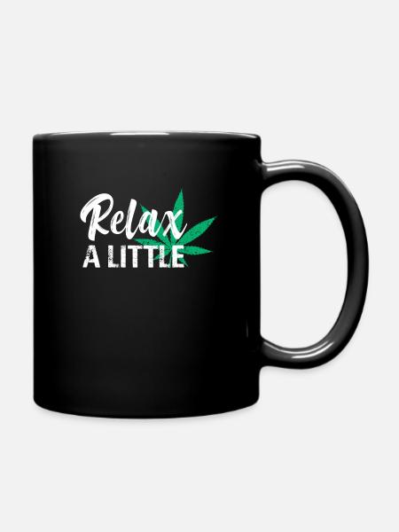 Gras Rauchen Relax - Tasse einfarbig - Schwarz