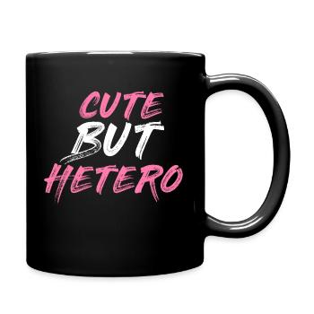 Cute but hetero | Gift for women and men. - Full Colour Mug - black - Right