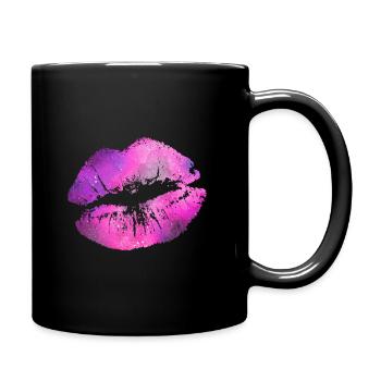 Lippen - Tasse einfarbig - Schwarz - Rechts