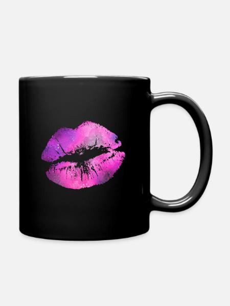 Lippen - Tasse einfarbig - Schwarz