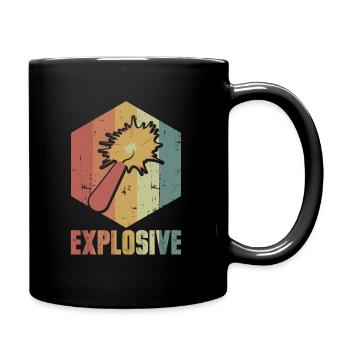 Dynamit Explosion Retro Cooles Geschenk - Tasse einfarbig - Schwarz - Rechts