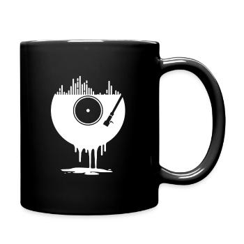 Basic DJ und Schallplatten Design - Tasse einfarbig - Schwarz - Rechts