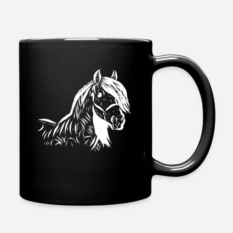 Pferd - Tasse einfarbig - Schwarz