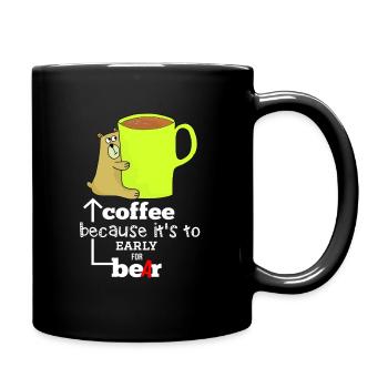 Coffee Bear - funny bear who loves coffee - Full Colour Mug - black - Right