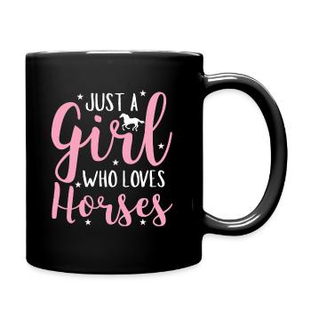 Fille aime les chevaux amoureux des chevaux - Mug uni - noir - Droite