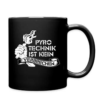 Pyro Technik ist kein Verbrechen - Tasse einfarbig - Schwarz - Rechts