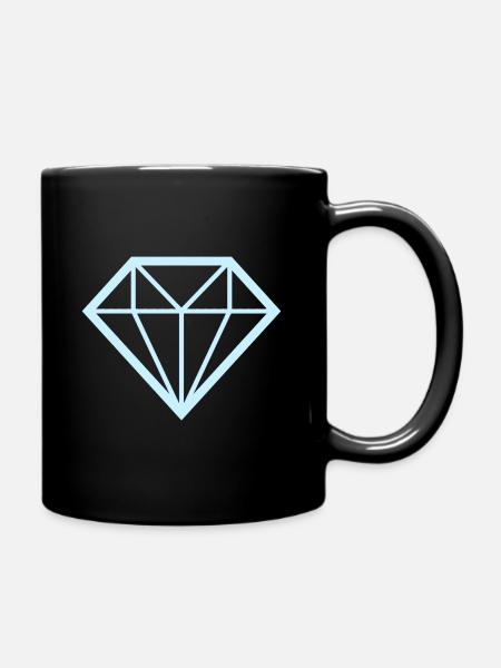 Diamant Geometrie Linien - Tasse einfarbig - Schwarz