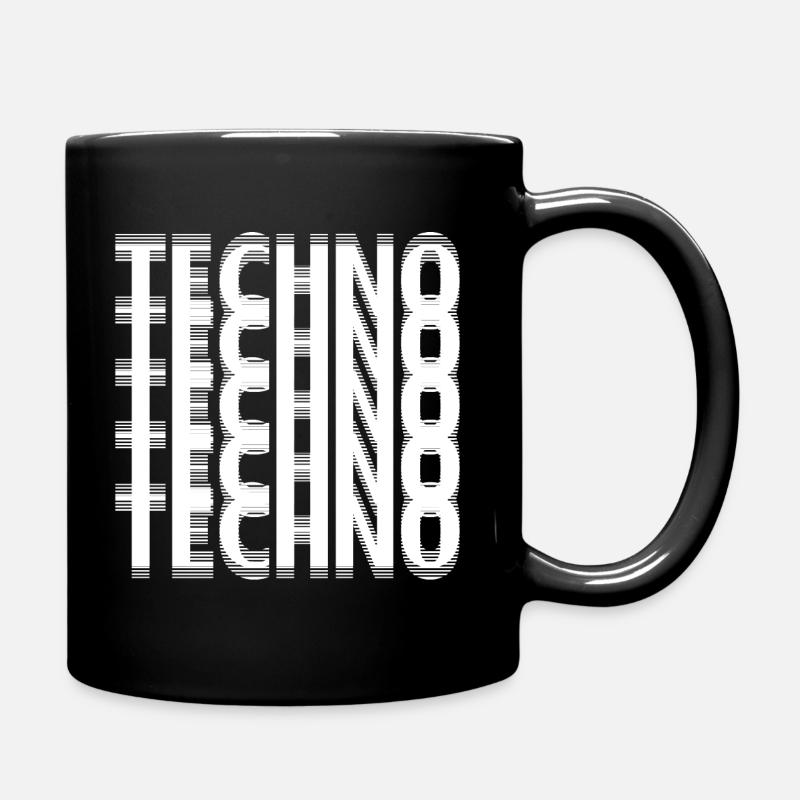 Techno - Tasse einfarbig - Schwarz
