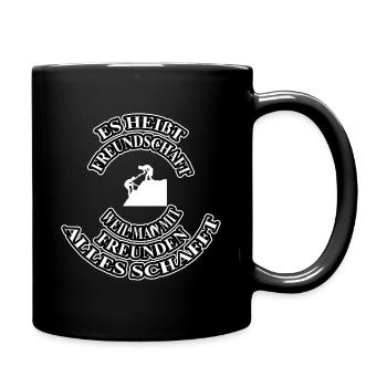 Es heißt Freundschaft Spruch Geschenk Idee cool - Tasse einfarbig - Schwarz - Rechts