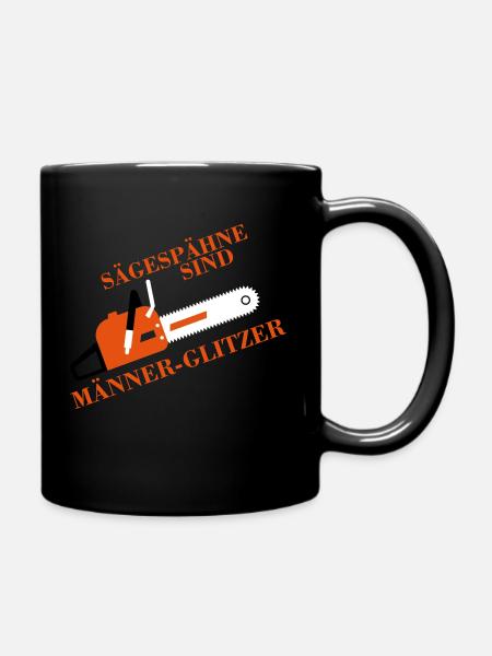Sägespähne sind Männer Glitzer - Tasse einfarbig - Schwarz