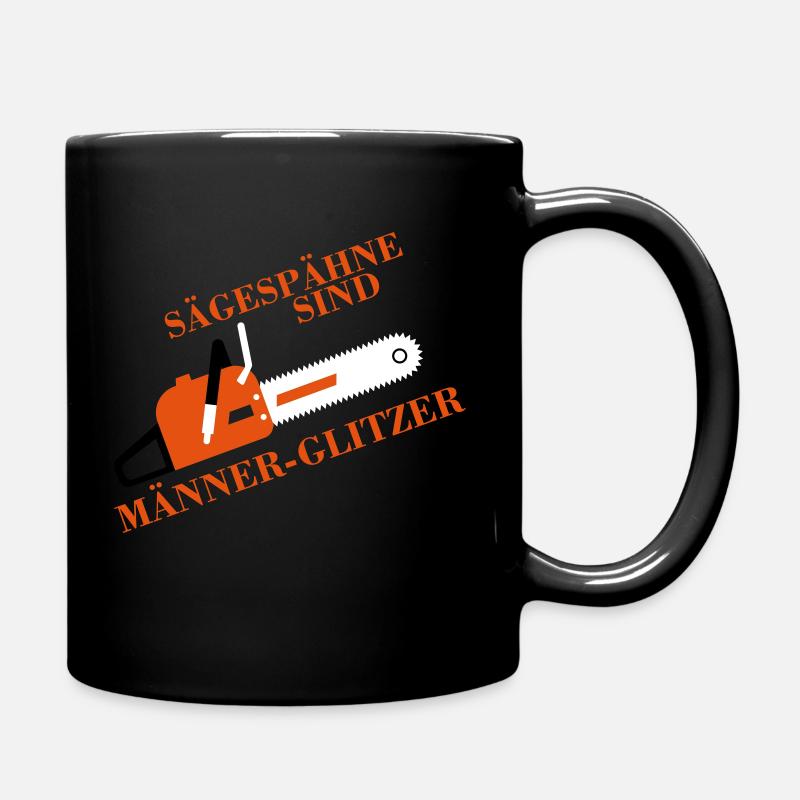 Sägespähne sind Männer Glitzer - Tasse einfarbig - Schwarz