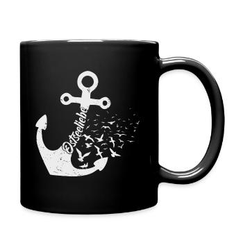 Ostseeliebe Anker & Möven - Tasse einfarbig - Schwarz - Rechts