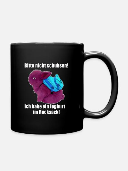 Joghurt im Rucksack - Tasse einfarbig - Schwarz