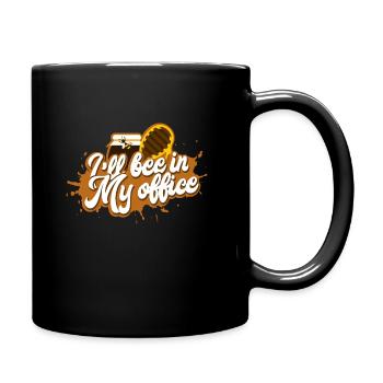 Funny beekeeping saying: I ́ll Bee In My Office - Full Colour Mug - black - Right