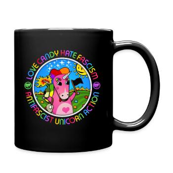 Amour Candy déteste le fascisme - Mug uni - noir - Droite
