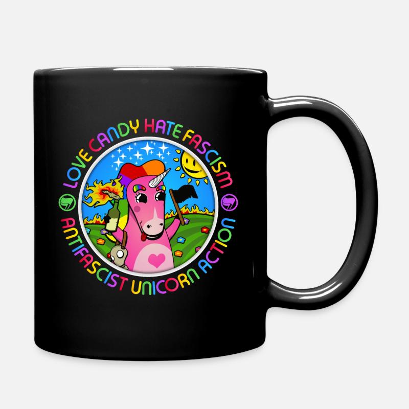 Amour Candy déteste le fascisme - Mug uni - noir