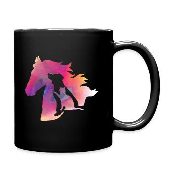 Tee shirt Animaux de compagnie chien chat cheval coloré - Mug uni - noir - Droite