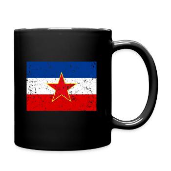 Jugoslawien Flagge Jugoslavia Fahne Stern SFRJ - Tasse einfarbig - Schwarz - Rechts
