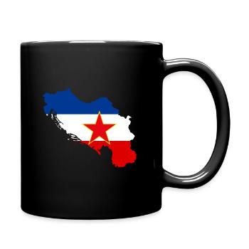Jugoslawien Flagge Jugoslavia Fahne Land Stern - Tasse einfarbig - Schwarz - Rechts
