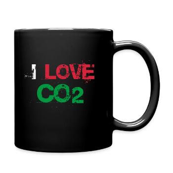 Ich liebe CO2 Love Anti Grüne Dieselfahrer - Tasse einfarbig - Schwarz - Rechts