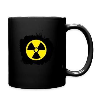 Radioactif jaune / jaune, symbole de la radioactivité - Mug uni - noir - Droite