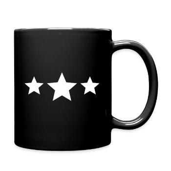 3 Sterne T-Shirt mit drei Sternen - Tasse einfarbig - Schwarz - Rechts