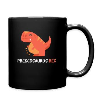 Preggosaurus Rex Werdende Mama Dinosaurier Design - Tasse einfarbig - Schwarz - Rechts