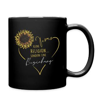 Jesus Beziehung - Tasse einfarbig - Schwarz - Rechts