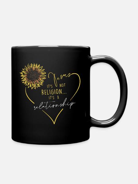 Jesus keine Religion sondern eine Beziehung - Tasse einfarbig - Schwarz