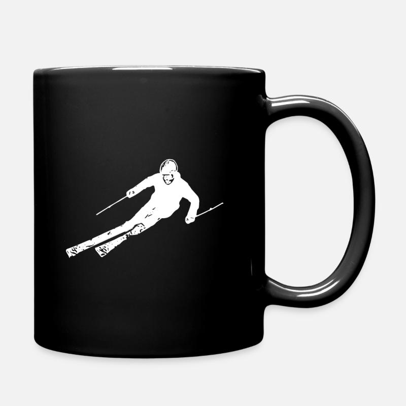 Skier Icon Skier Silhouette Ski Skiing - Full Colour Mug - black