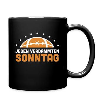 American Football Sonntag - Tasse einfarbig - Schwarz - Rechts