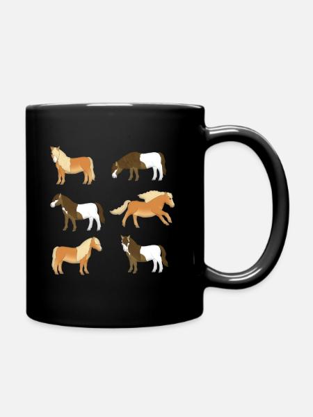 Shetland Pony Selection - Full Colour Mug - black