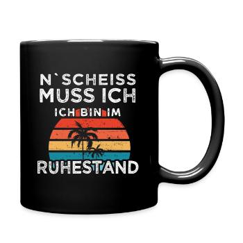 Rentner Ruhestand Opa Rente Geschenk - Tasse einfarbig - Schwarz - Rechts