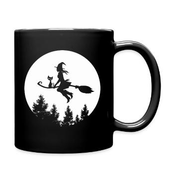 Sorcière volante - Mug uni - noir - Droite
