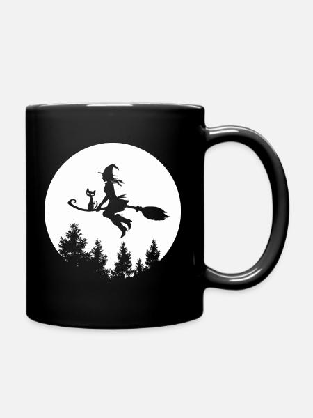 Flying witch - Full Colour Mug - black
