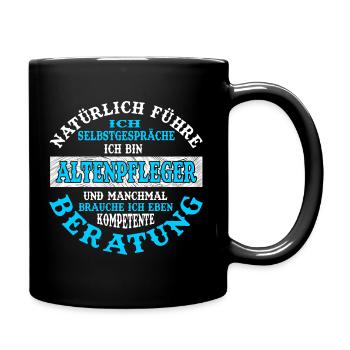 Ich bin Altenpfleger - Tasse einfarbig - Schwarz - Rechts