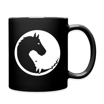 Pferd - Tasse einfarbig - Schwarz - Rechts