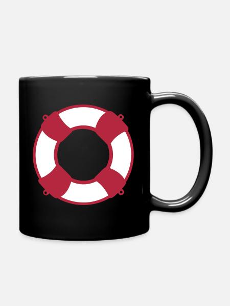 Rettungsring - Tasse einfarbig - Schwarz