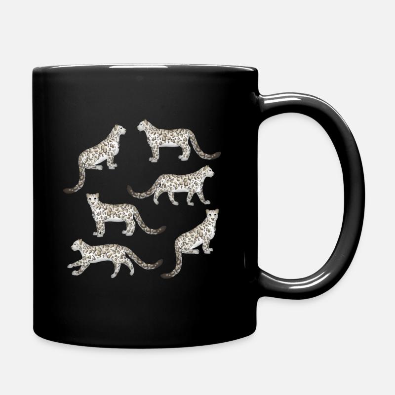 Schneeleopard Auswahl - Tasse einfarbig - Schwarz